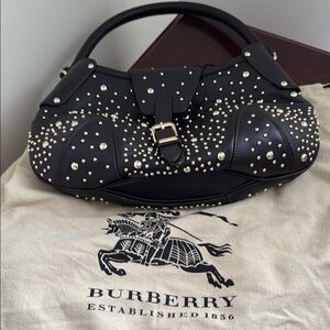Burberry Black Studded Shoulder Bag